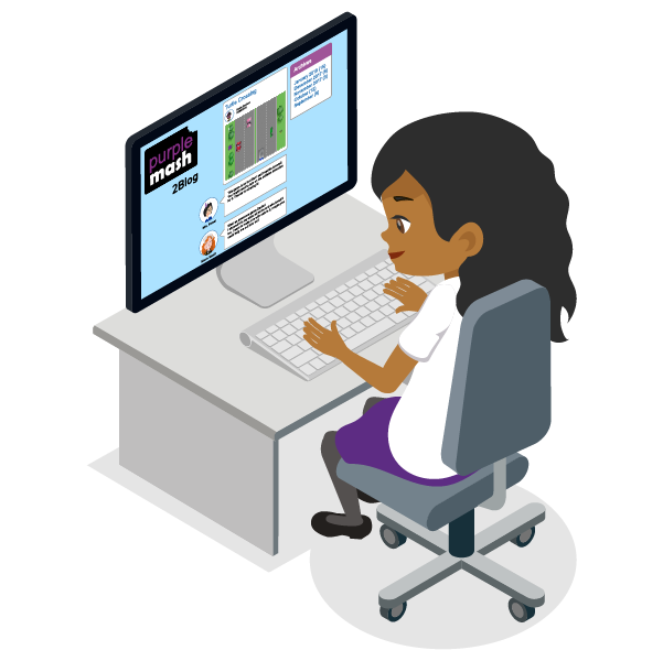 Primary school child using Purple Mash on a desktop by 2Simple Ltd